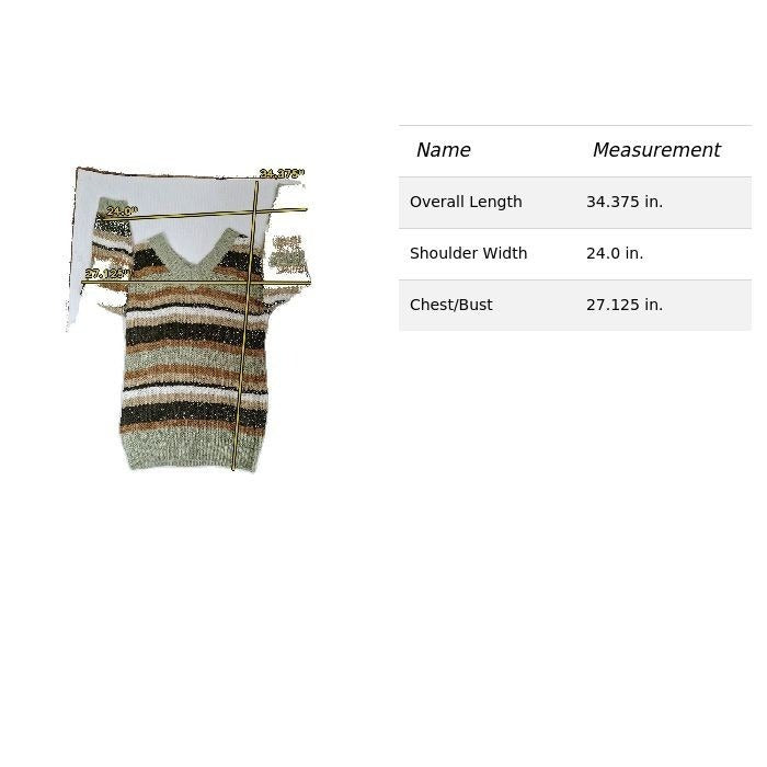 Striped V-Neck Sweater For Women Multi-Color L