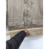 Cal Craft Mens XL Tan Insulated Jacket With Corduroy Collar And Snap Button Pockets Made In USA