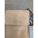 American Leather Co. Crossbody Bag Tan Genuine Leather Compact Adjustable Strap 8"x5"x2"