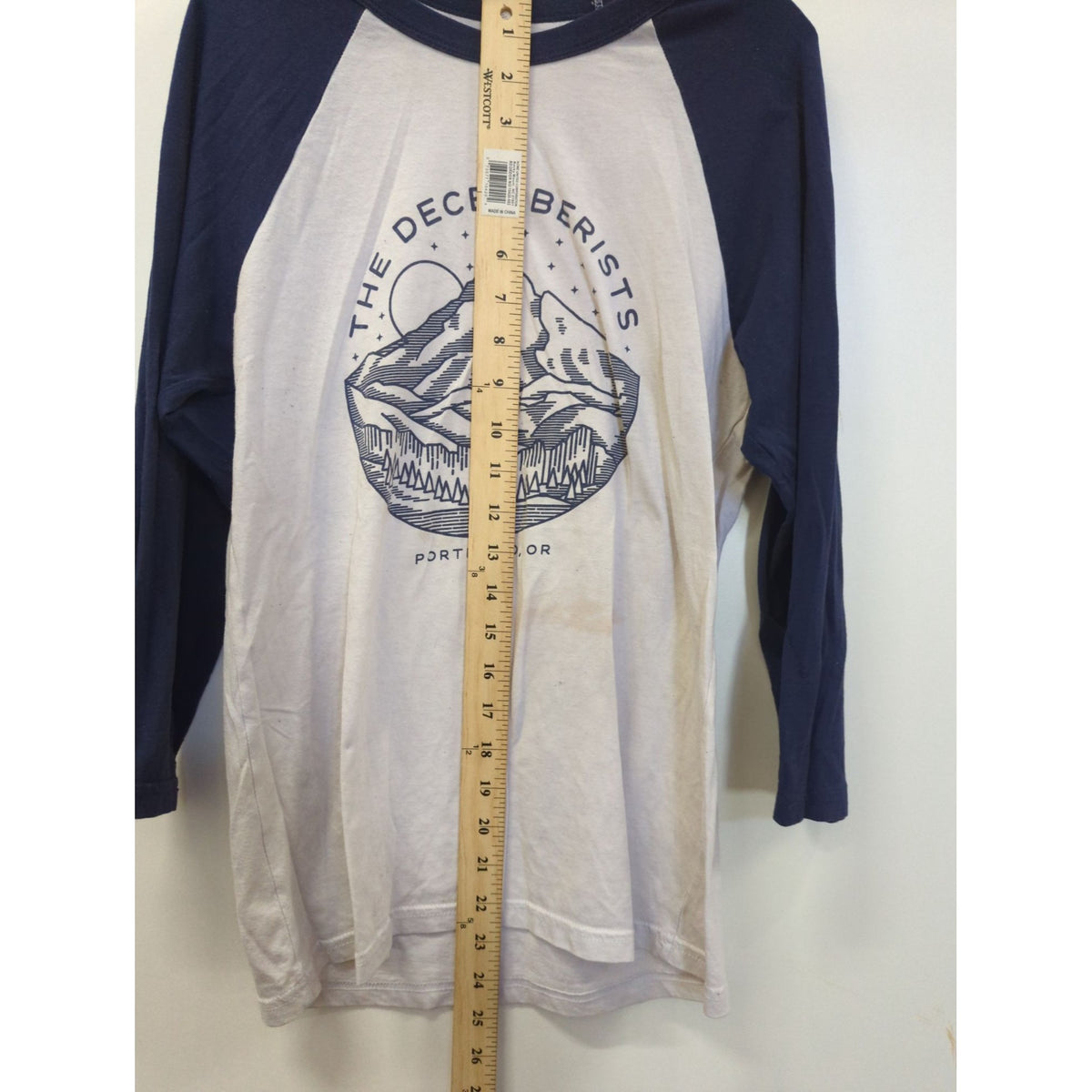 The Decemberists Baseball Raglan Tee Portland OR Navy & White Small