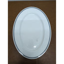 Thomas O Brien New Day Bistro Oval Serving Platter 13-Inch White With Black Checkered Trim