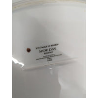 Thomas O Brien New Day Bistro Oval Serving Platter 13-Inch White With Black Checkered Trim