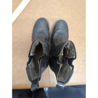 Caterpillar Black Leather Ankle Boots Size 8.5 Womens With Stacked Heel & Pull Tabs