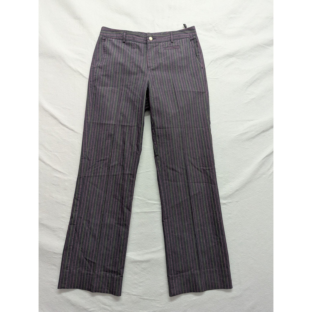 Lilly Pulitzer Womens Striped Pants Size 8 Gray Multicolor Cotton/Polyester/Span