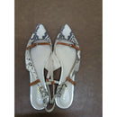 Coach Womens Snakeskin Print Leather Flat Sandals With Adjustable Straps Size 8B