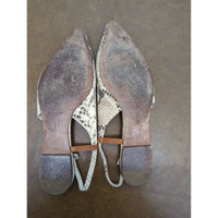 Coach Womens Snakeskin Print Leather Flat Sandals With Adjustable Straps Size 8B