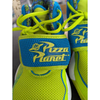 Toy Story Pizza Planet Adidas Sneakers Size 6.5 Youth Neon Green & Blue Mesh