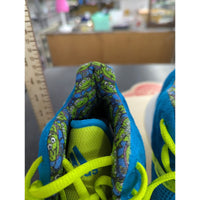 Toy Story Pizza Planet Adidas Sneakers Size 6.5 Youth Neon Green & Blue Mesh