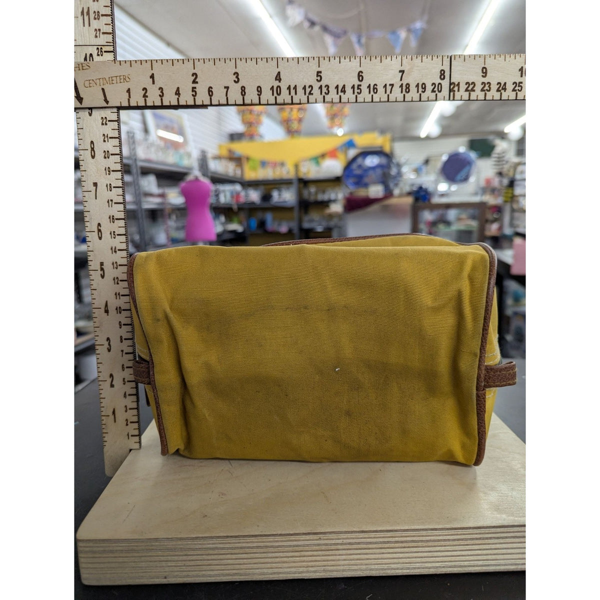 Aramis Yellow Canvas Dopp Kit Bag With Zipper & Davidoff Cool Water Blue Camera