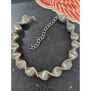 Silver-Toned Twisted Metal Necklace With Adjustable Chain For Women