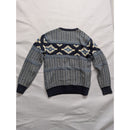 DC Mens Knit Sweater S Crew Neck Blue Pattern Cotton