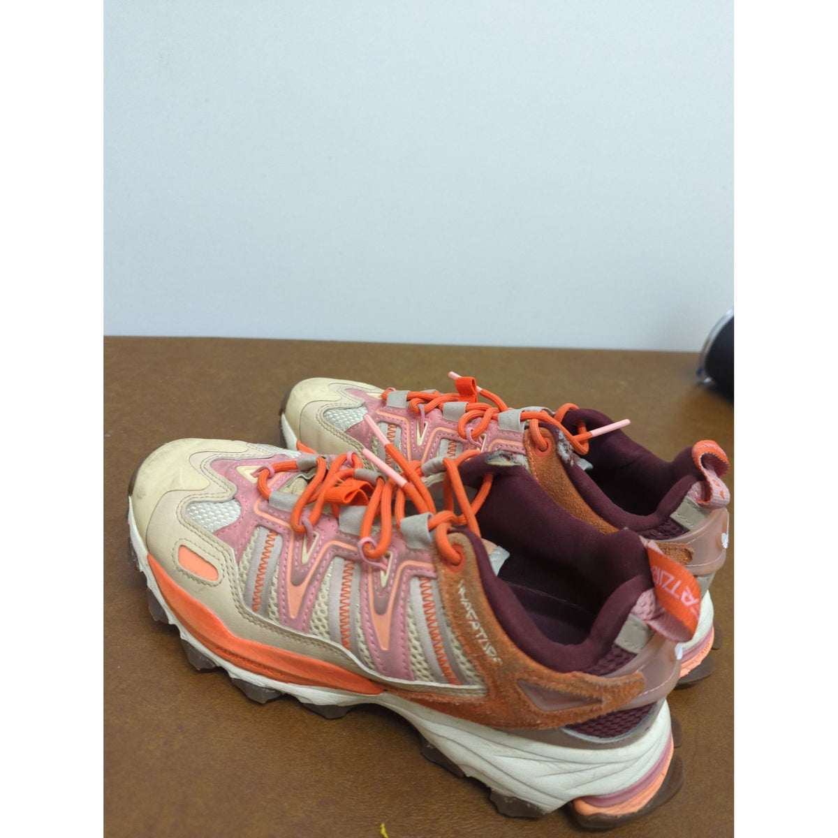 Adidas Adventure Trail Running Shoes Womens Size 7.5 Beige Orange Pink Lightweight