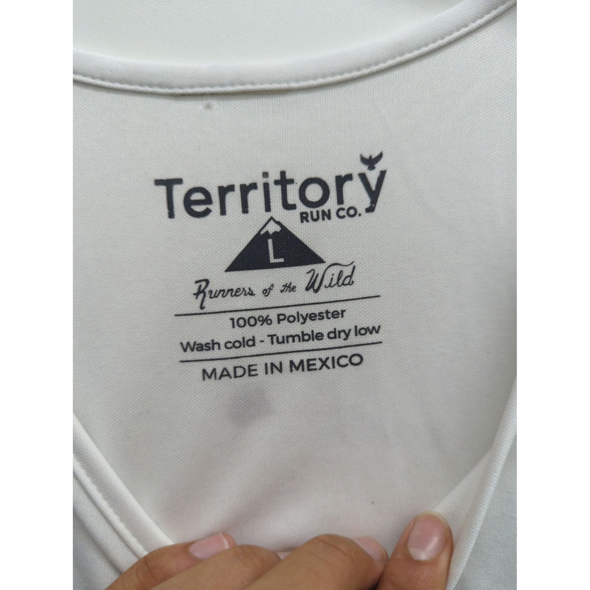 Territory Run Co. White Runners Of The Wild Tank Top L 100% Polyester