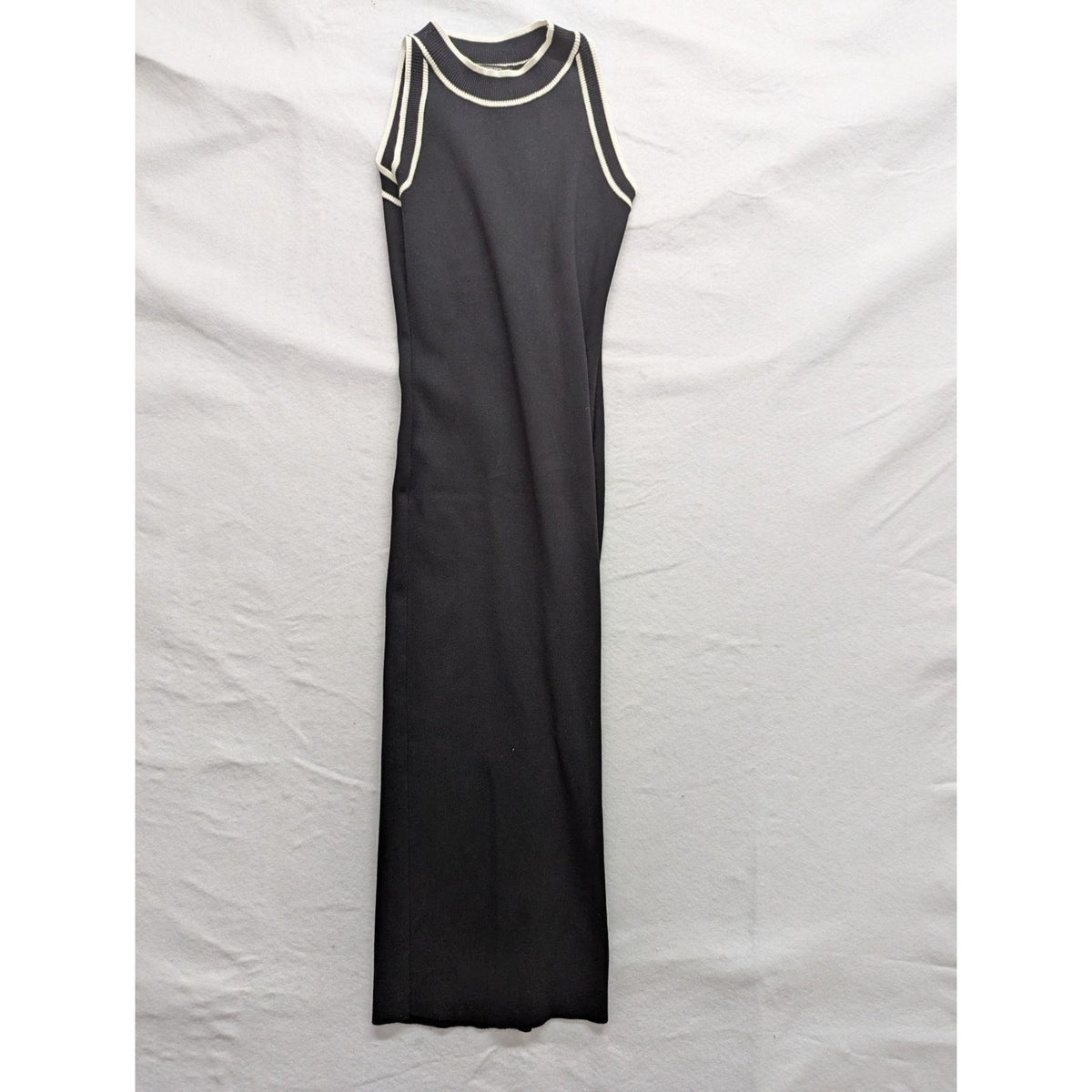 The Work Shop Womens Sleeveless Black Dress With White Trim