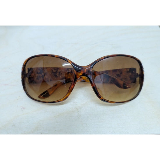 Tortoiseshell Floral Uv Protection Designer Sunglasses With Decorative Frame