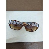 Tortoiseshell Floral Uv Protection Designer Sunglasses With Decorative Frame