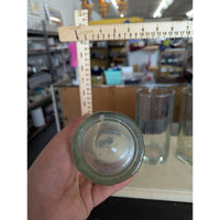 Set Of 3 Ribbed Clear Glass Tumblers 6" Tall