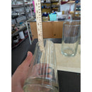 Set Of 3 Ribbed Clear Glass Tumblers 6" Tall