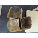 Set Of 3 Ribbed Clear Glass Tumblers 6" Tall