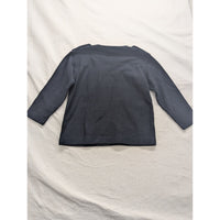 Jones New York Sport Navy Cotton Long-Sleeve V-Neck Shirt W/ Pocket Size S