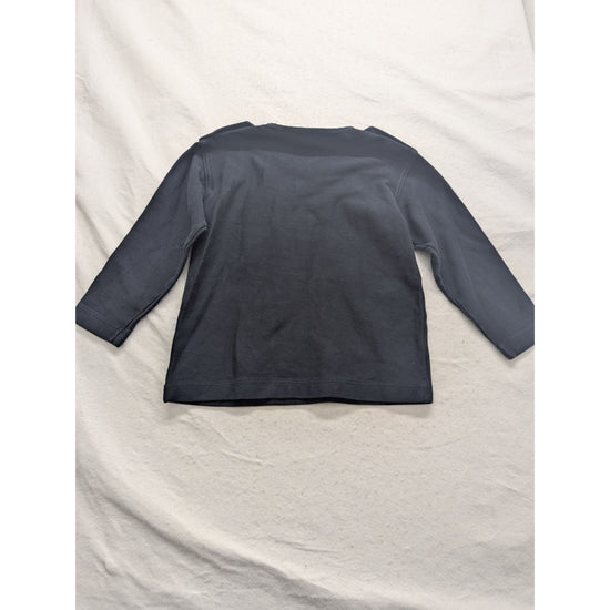 Jones New York Sport Navy Cotton Long-Sleeve V-Neck Shirt W/ Pocket Size S