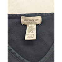Jones New York Sport Navy Cotton Long-Sleeve V-Neck Shirt W/ Pocket Size S