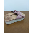 UGG Womens Pink Suede Bow Slide Sandals With Treadlite Sole