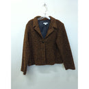 Dressbarn Womens Brown Tweed Blazer Jacket Size L Made In USA