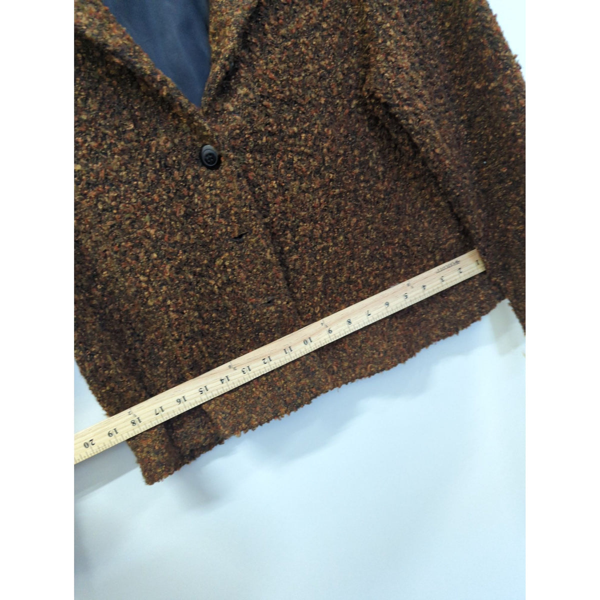 Dressbarn Womens Brown Tweed Blazer Jacket Size L Made In USA