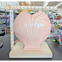 Crowley's Peach Phia Ceramic Vase Art Deco Style Pink 11 Inches Tall