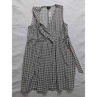 Lane Bryant Black & White Gingham Sleeveless Wrap Dress Size 18/20 Made In Indon