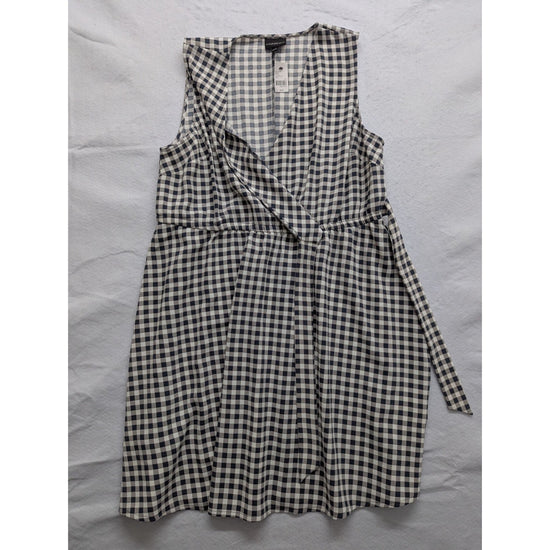 Lane Bryant Black & White Gingham Sleeveless Wrap Dress Size 18/20 Made In Indon