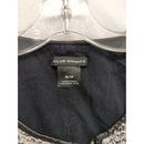 Club Monaco Black & White Tweed Zip-Up Jacket Medium Two Pockets Zipper Cuffs Polyester Blend Made In China