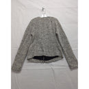 Club Monaco Black & White Tweed Zip-Up Jacket Medium Two Pockets Zipper Cuffs Polyester Blend Made In China
