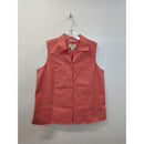 Talbots Coral Sleeveless Button-Down Shirt Womens Size 12 Wrinkle Resistant Cotton Blend