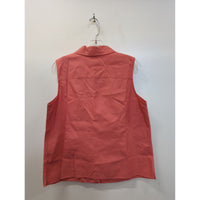 Talbots Coral Sleeveless Button-Down Shirt Womens Size 12 Wrinkle Resistant Cotton Blend
