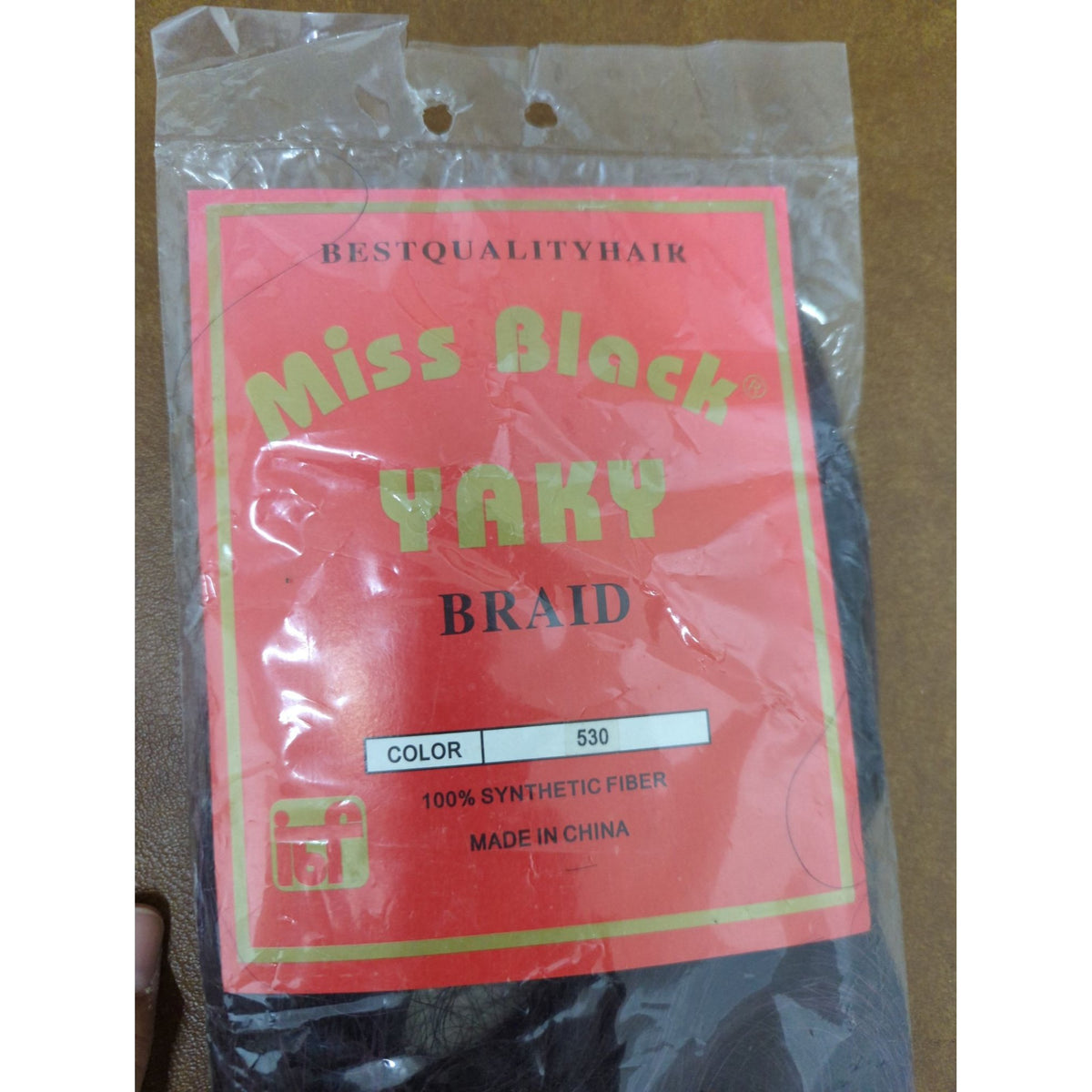 Miss Black Yaky Braid Synthetic Hair Extension In Color 530 100% Synthetic Fiber Made In China