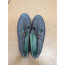 Cherokee Black Leather Woven Slip-On Flats With Buckle Detail Size 7.5 Made In Brazil