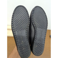 Cherokee Black Leather Woven Slip-On Flats With Buckle Detail Size 7.5 Made In Brazil
