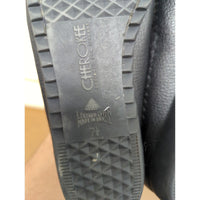 Cherokee Black Leather Woven Slip-On Flats With Buckle Detail Size 7.5 Made In Brazil