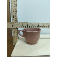 Vintage Pink Melamine Coffee Cups & Saucers Set Of 4 Mid-Century Modern Style Durable & Lightweight Dinnerware