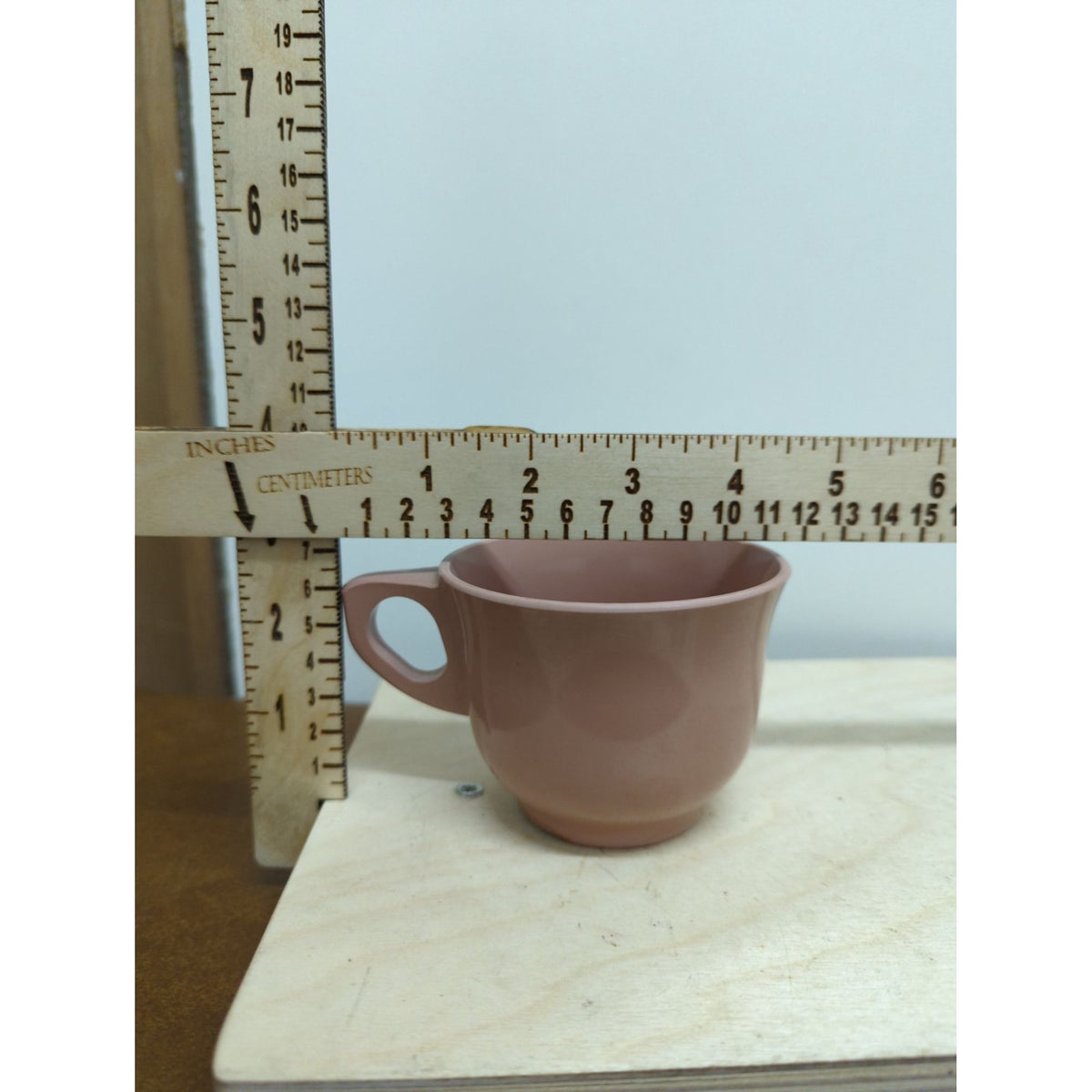 Vintage Pink Melamine Coffee Cups & Saucers Set Of 4 Mid-Century Modern Style Durable & Lightweight Dinnerware