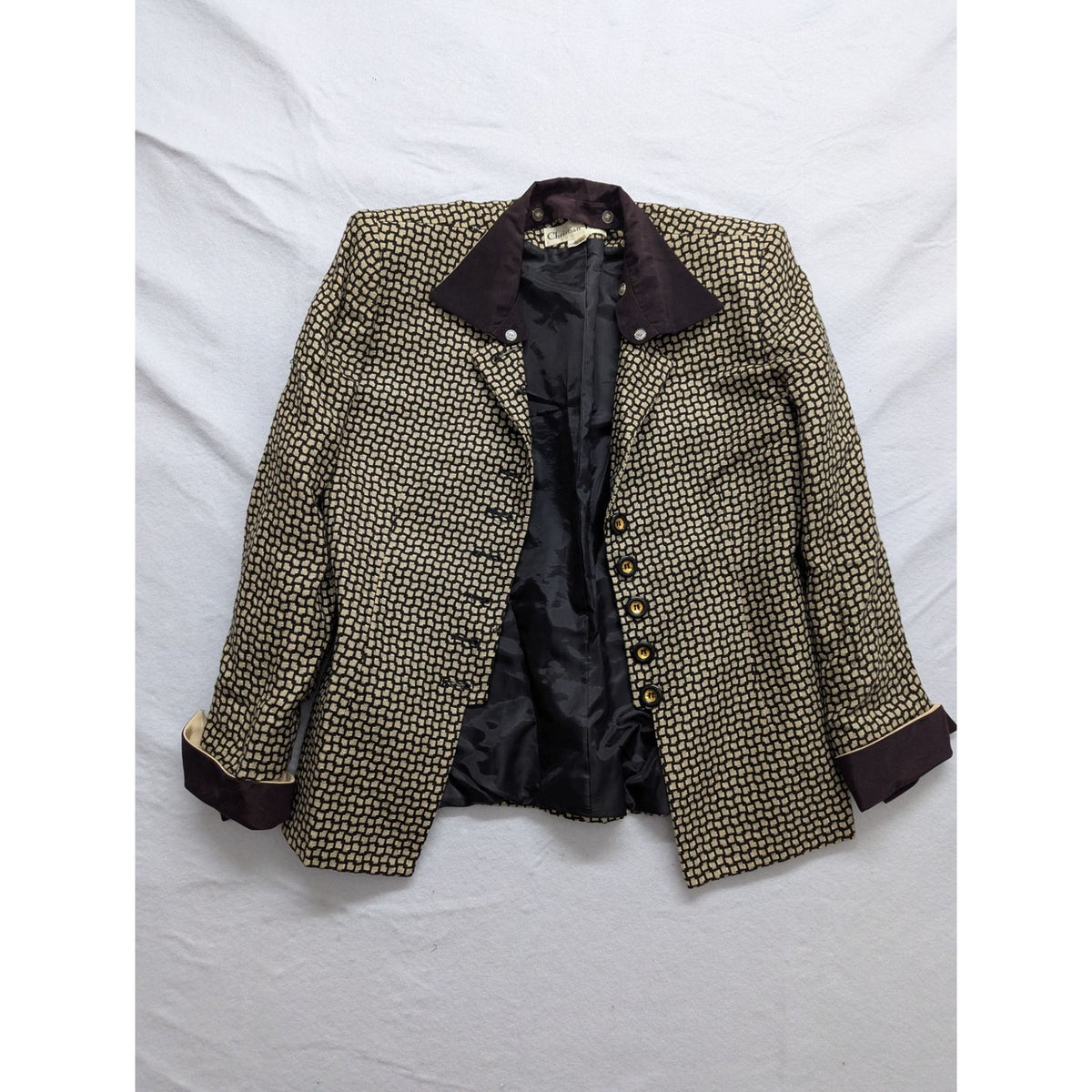 Vintage Womens Jacket Size 10 Geometric Pattern Button Front