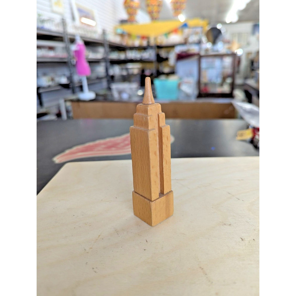 Wooden NYC Skyline Miniature Statue Set - Includes Statue Of Liberty Empire Stat