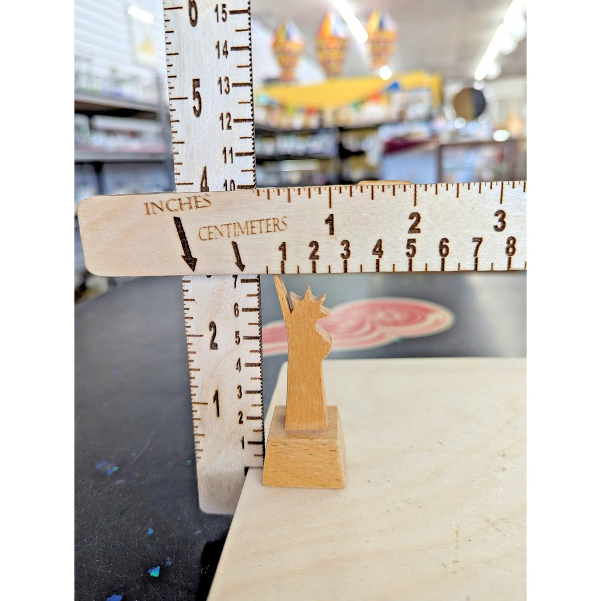 Wooden NYC Skyline Miniature Statue Set - Includes Statue Of Liberty Empire Stat