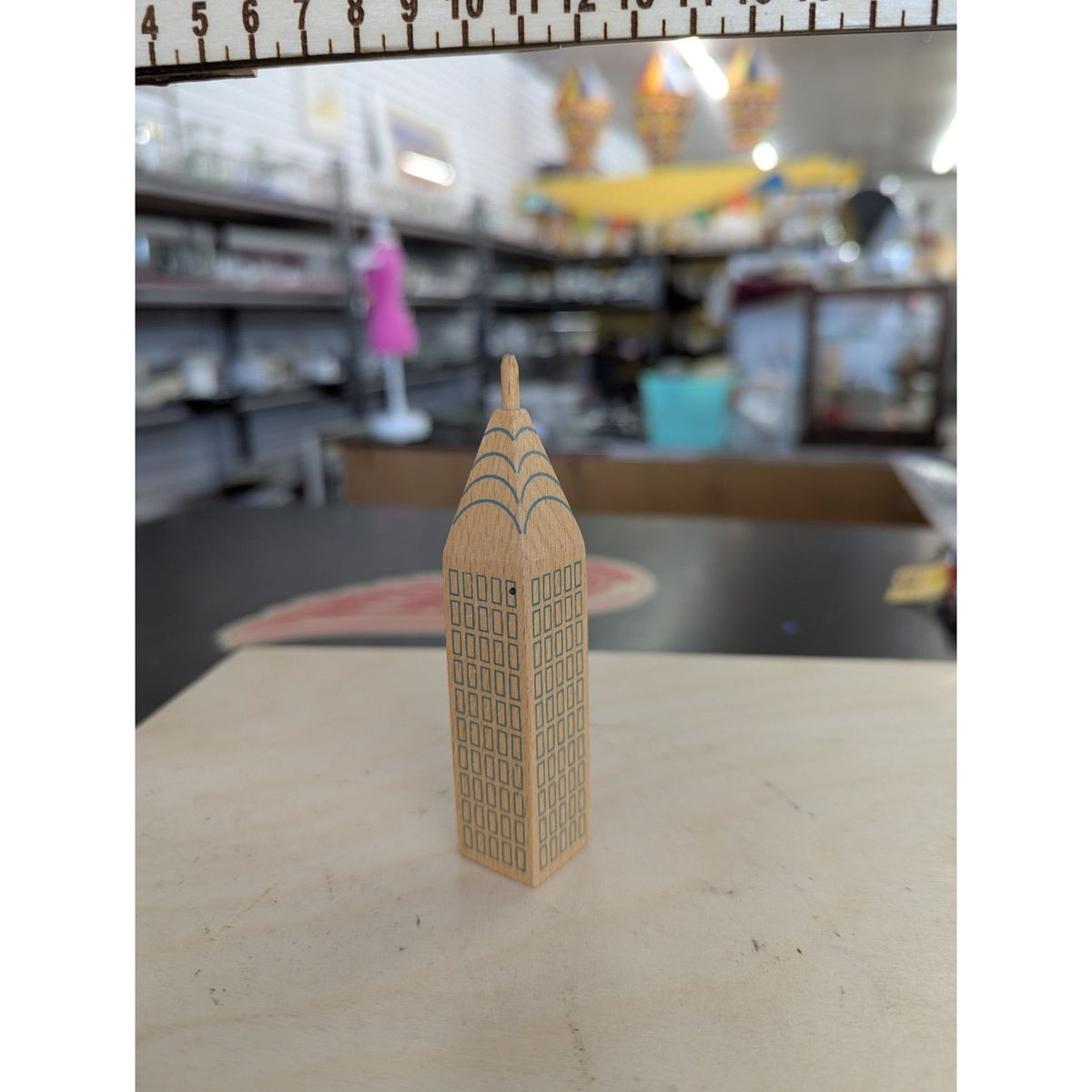 Wooden NYC Skyline Miniature Statue Set - Includes Statue Of Liberty Empire Stat