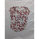 Liz Claiborne Womens Floral Print Red/White Blouse L