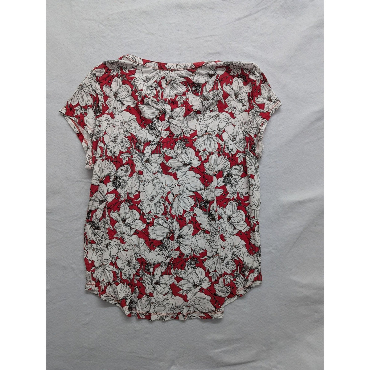 Liz Claiborne Womens Floral Print Red/White Blouse L