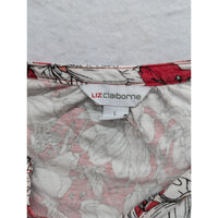 Liz Claiborne Womens Floral Print Red/White Blouse L