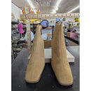 Bakers Leather Suede Ankle Boots Taupe Fennel Zip Up Stacked Heel
